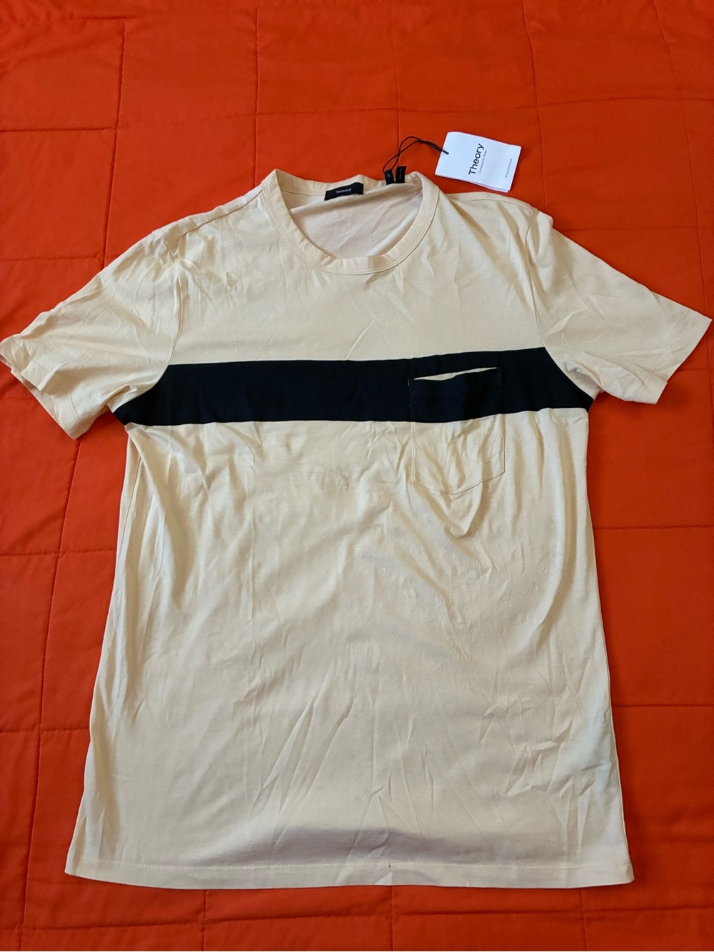 Theory T-shirt Mens Large Essential Bar Short-Sleeve